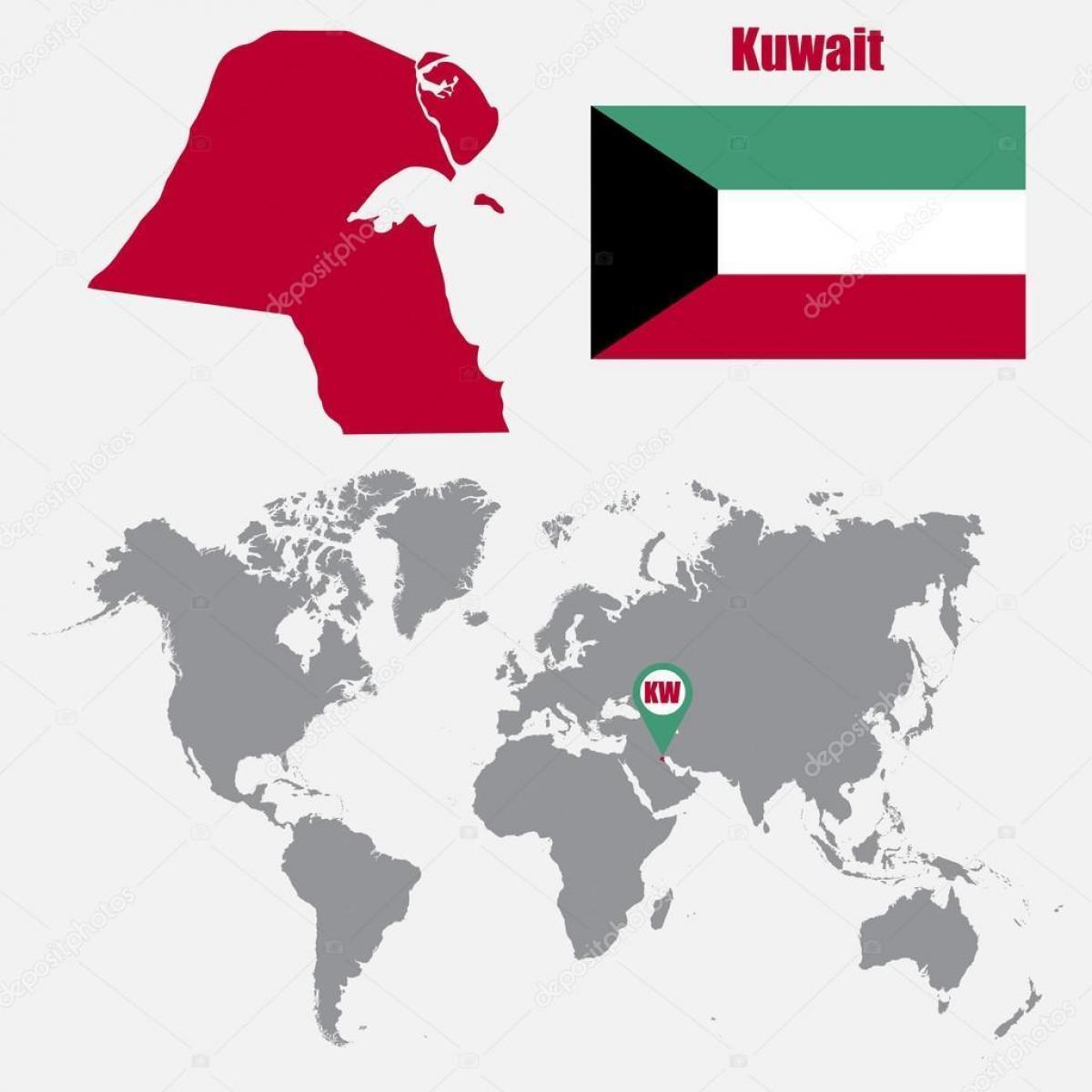 kuwait kart i verden kart
