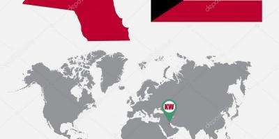 Kuwait kart i verden kart