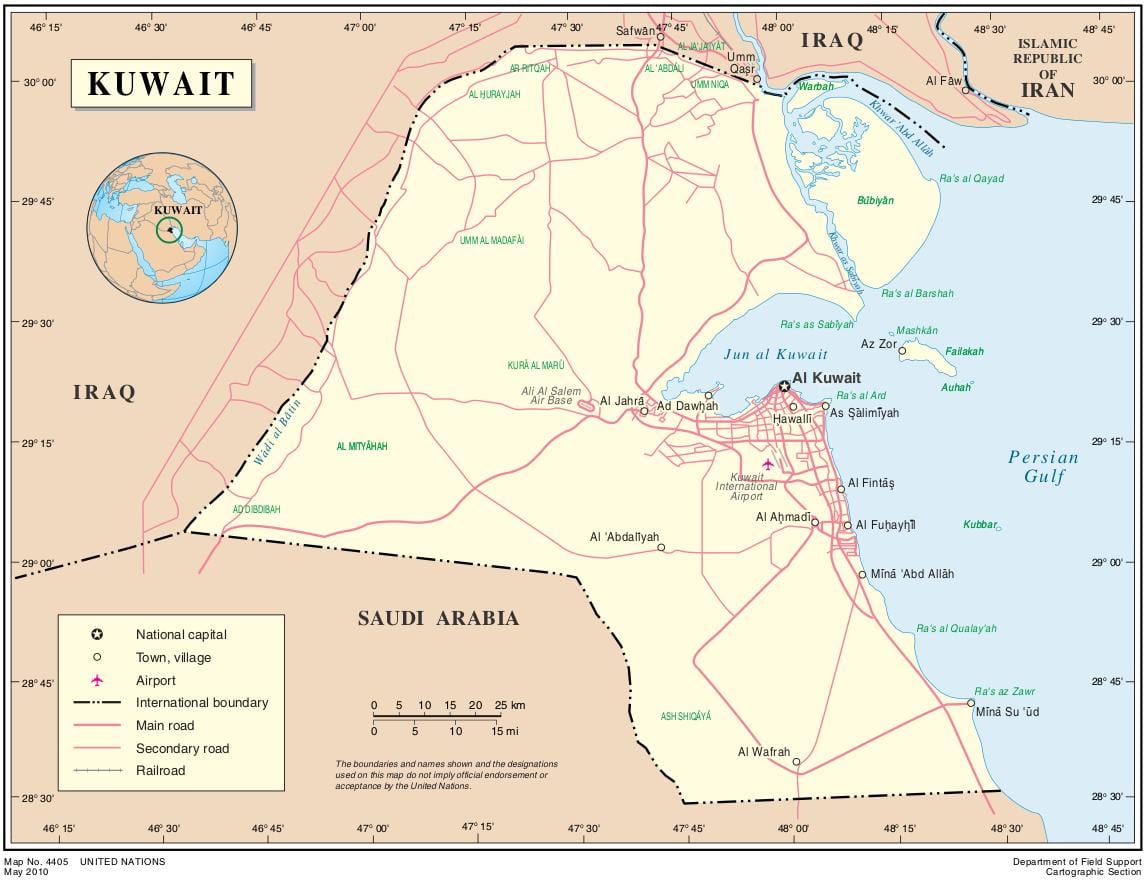kart over kaifan stadion kuwait