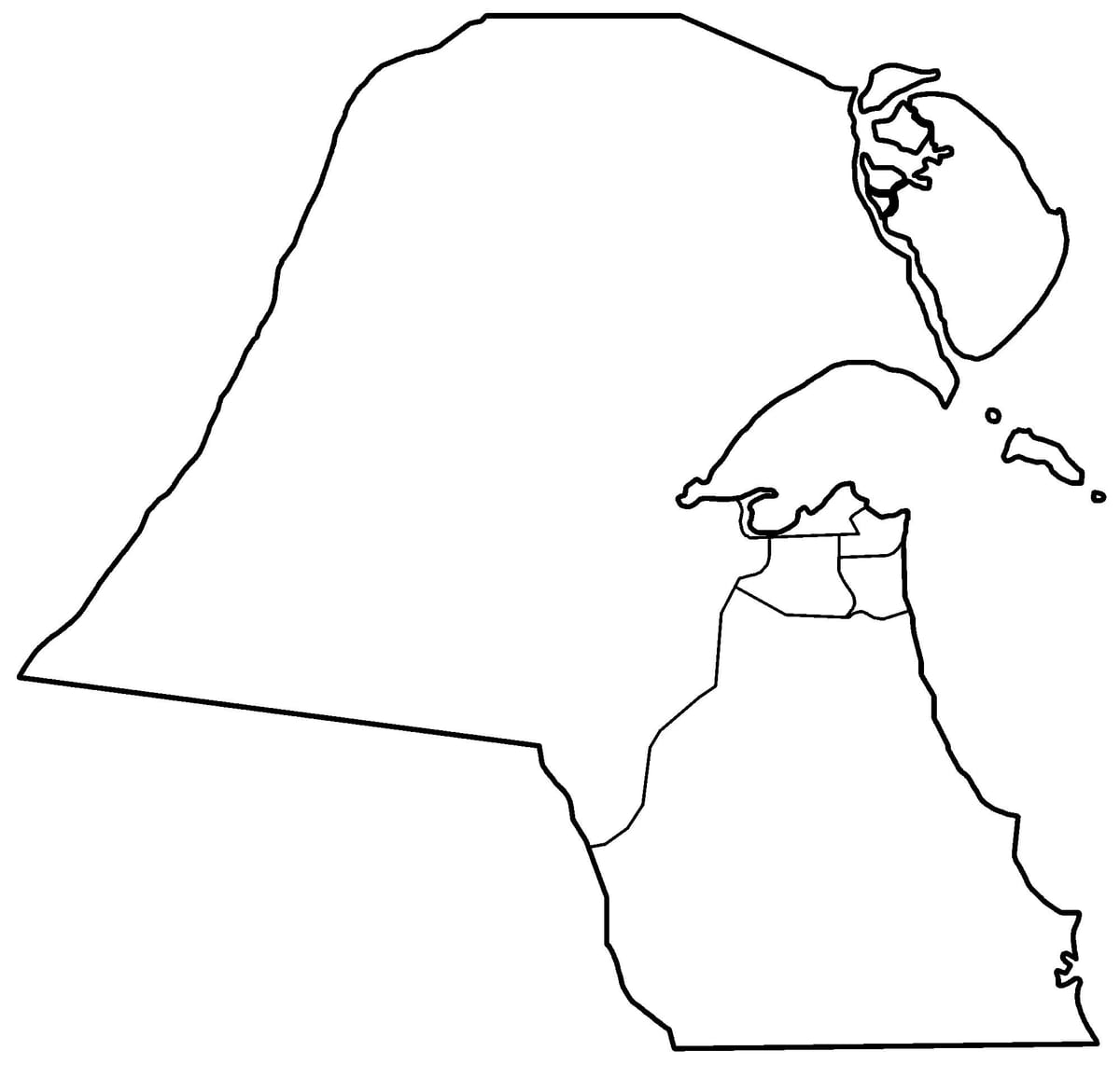 kartet av kuwait blank 