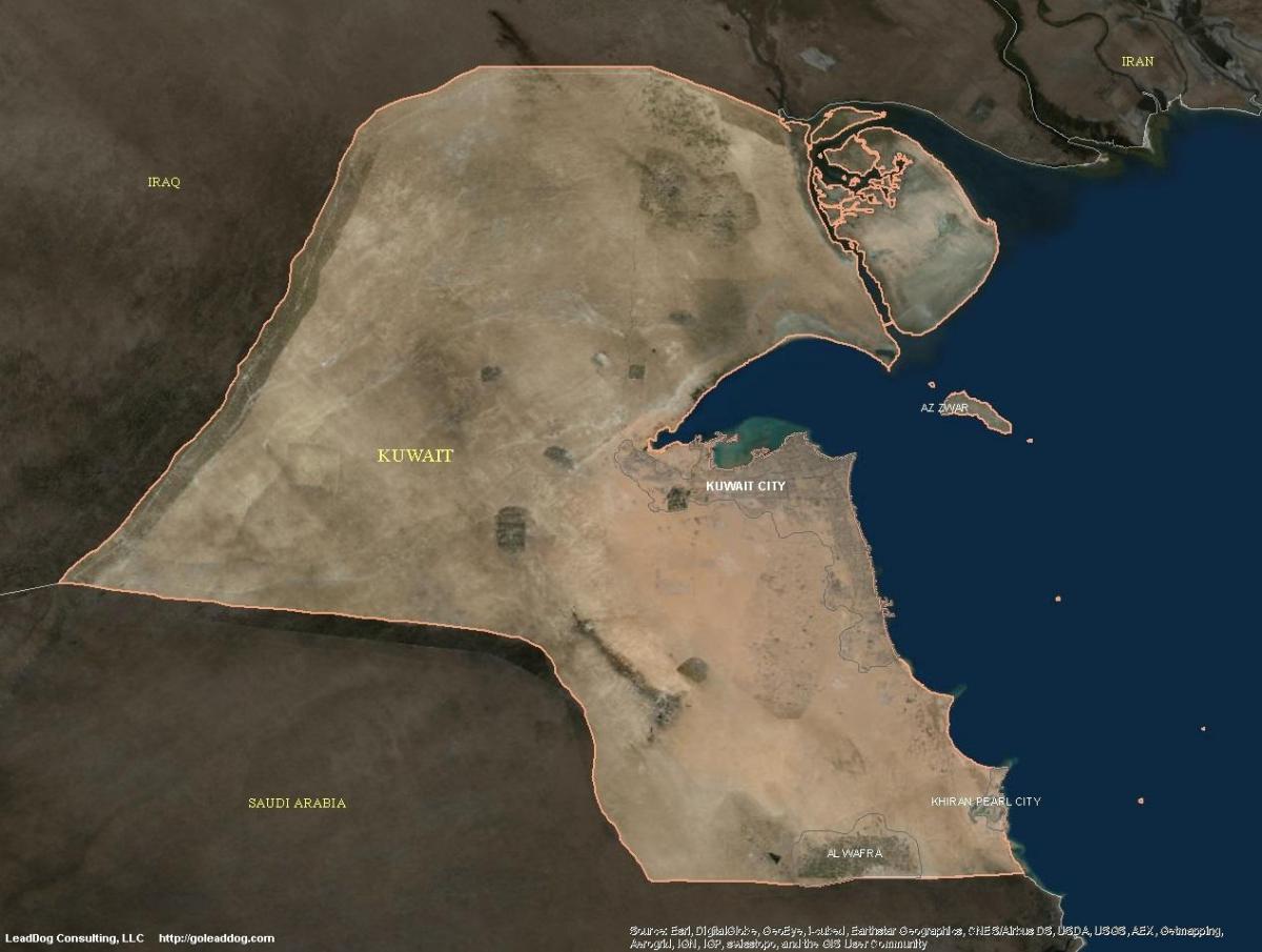 kartet av kuwait, satellitt