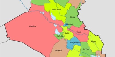 Kuwait kart med blokker