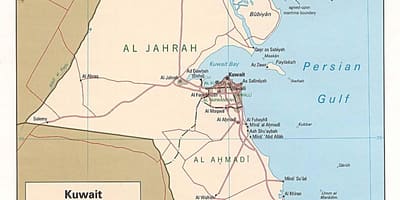 Kartet av kuwait-porter